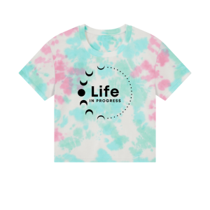 Life in Progress Black Print Tie Dye Boxy T shirt